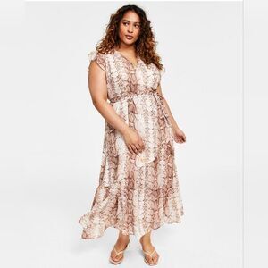 NWT   "Bar III" wrap dress size 1X, Snake Python print.